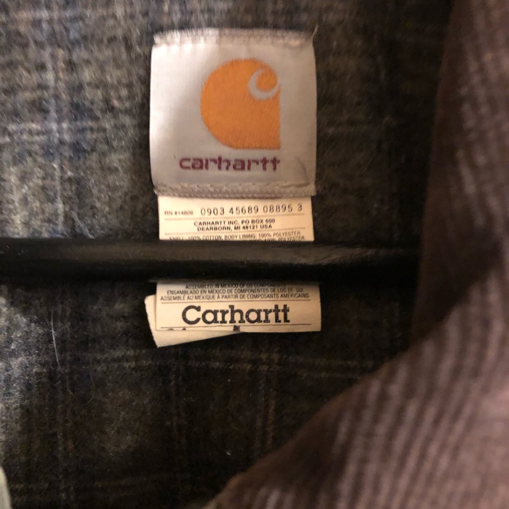 Mens Carharrtt Jacket with brown corduroy collar